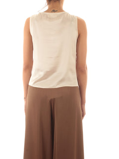 Emme Marella ADVICE top con paillettes da donna beige