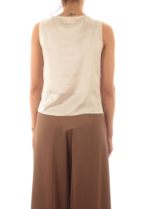 Emme Marella ADVICE top con paillettes da donna beige