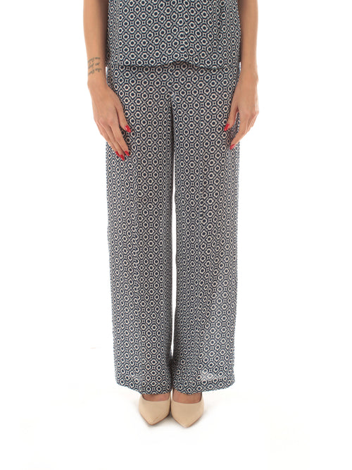Iblues VIRTUS pantaloni stampati da donna fondo bianco