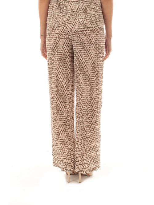 Iblues VIRTUS pantaloni stampati da donna fondo latte