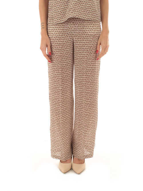 Iblues VIRTUS pantaloni stampati da donna fondo latte