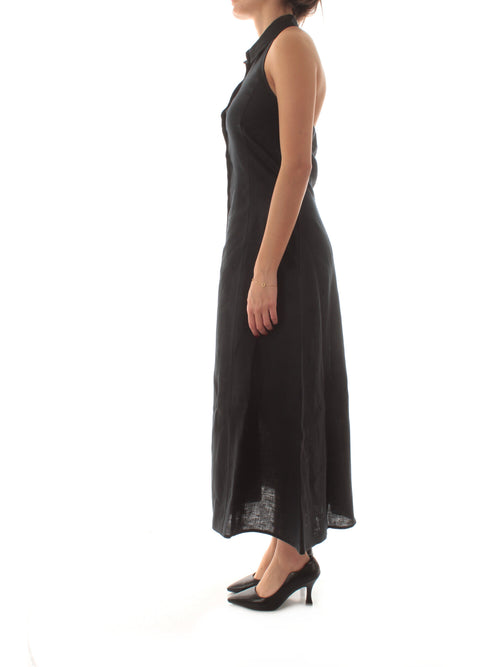 Iblues CANASTA abito in lino da donna nero