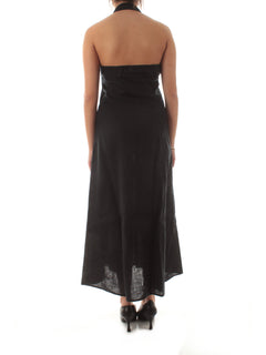 Iblues CANASTA abito in lino da donna nero