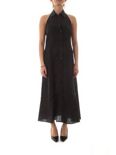 Iblues CANASTA abito in lino da donna nero