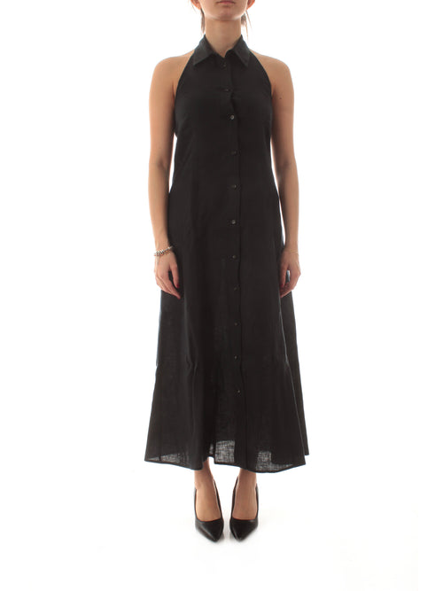 Iblues CANASTA abito in lino da donna nero