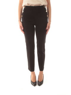 Twinset pantaloni con bottoni gioiello da donna nero