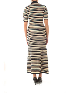 Twinset abito lungo a righe da donna neve/blue night