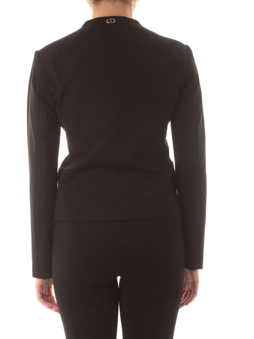 Twinset blazer con bottoni gioiello da donna nero