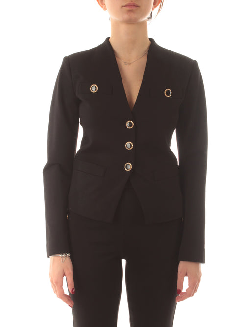 Twinset blazer con bottoni gioiello da donna nero