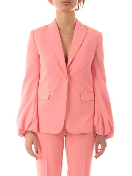 Twinset blazer in crêpe con maniche arricciate da donna peach