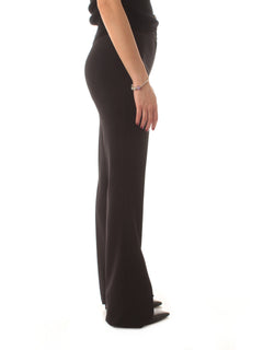 Twinset pantaloni flare in crêpe da donna nero