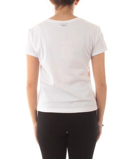 Twinset T-shirt con logo lettering ricamato da donna bianco ottico