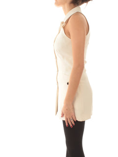 Twinset tunica in crêpe fluido con bottoni da donna madreperla