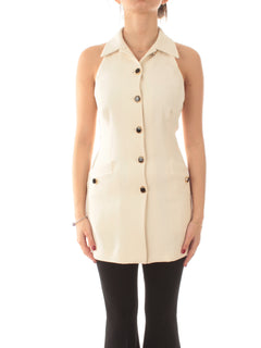 Twinset tunica in crêpe fluido con bottoni da donna madreperla