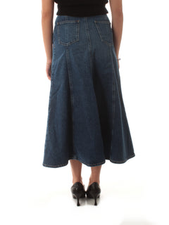 Twinset gonna in jeans con cintura da donna denim medio
