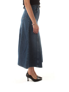 Twinset gonna in jeans con cintura da donna denim medio