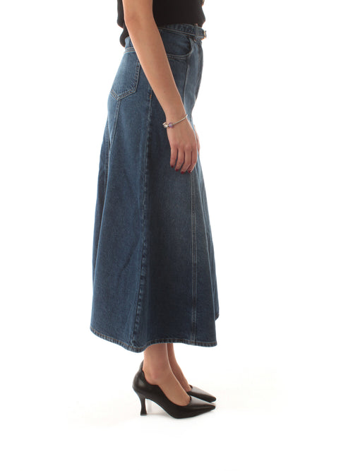 Twinset gonna in jeans con cintura da donna denim medio