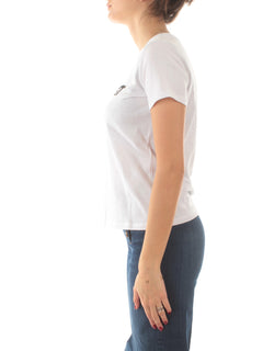 Twinset T-shirt con logo lettering ricamato da donna bianco ottico