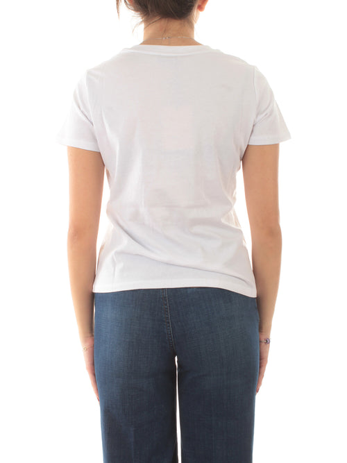 Twinset T-shirt con logo lettering ricamato da donna bianco ottico