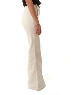 Twinset jeans wide leg con bottoni da donna neve