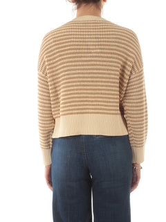 Twinset maglia a righe da donna rope/delicate beige