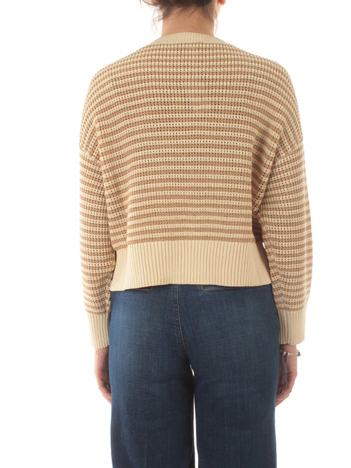 Twinset maglia a righe da donna rope/delicate beige