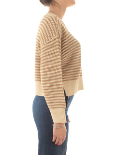 Twinset maglia a righe da donna rope/delicate beige
