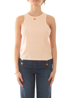 Twinset top fitted a costine con Oval T da donna cupcake pink