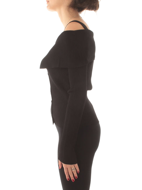 Twinset maglia fitted off shoulder da donna nero