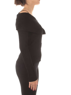 Twinset maglia fitted off shoulder da donna nero