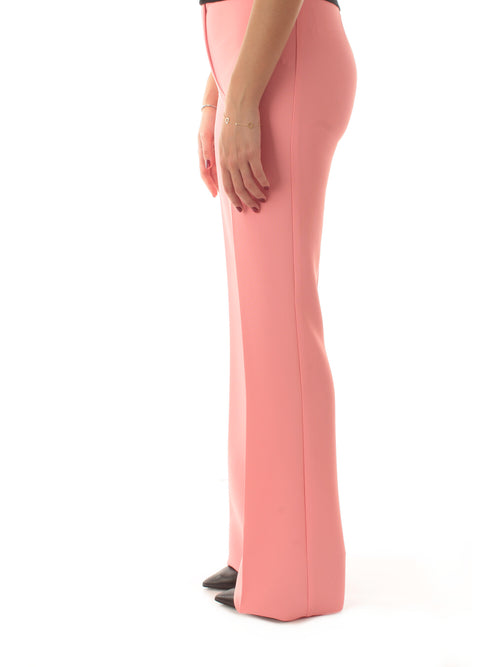 Twinset pantaloni flare in crêpe da donna peach