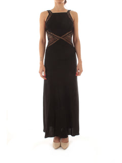 Twinset abito lungo halter da donna nero