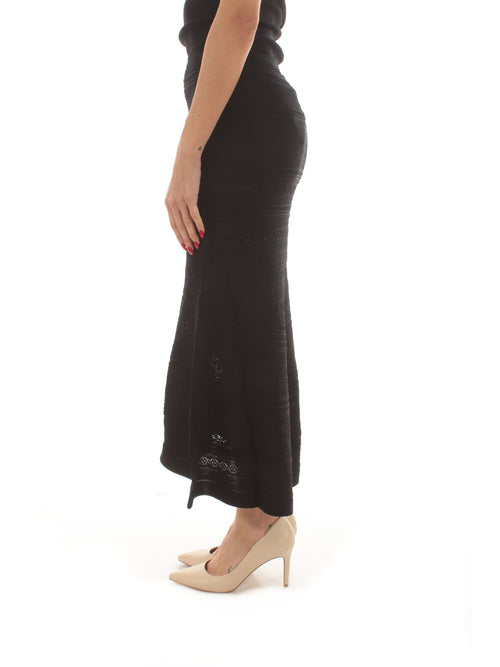Twinset gonna lunga in maglia da donna nero
