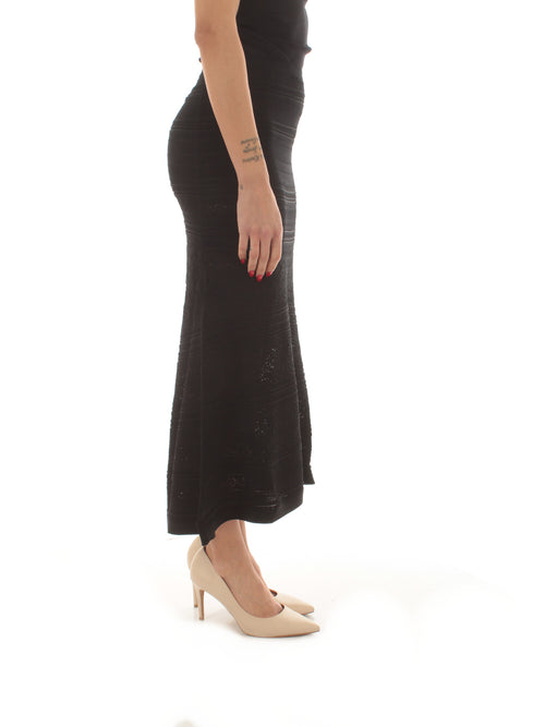 Twinset gonna lunga in maglia da donna nero