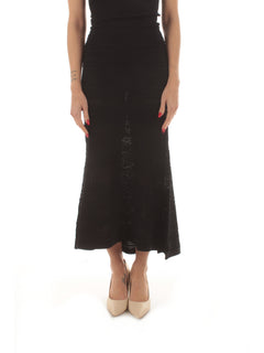 Twinset gonna lunga in maglia da donna nero