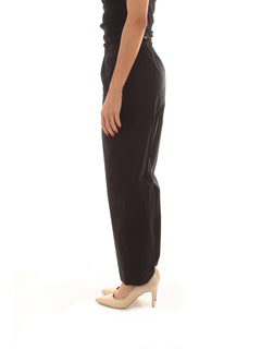 Twinset pantalone in popeline da donna nero