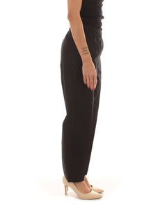 Twinset pantalone in popeline da donna nero