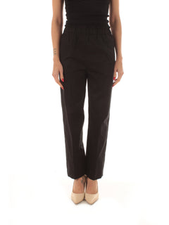 Twinset pantalone in popeline da donna nero