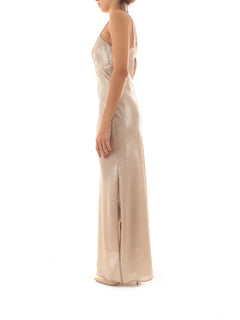 Twinset abito lungo con ricamo di paillettes da donna rope
