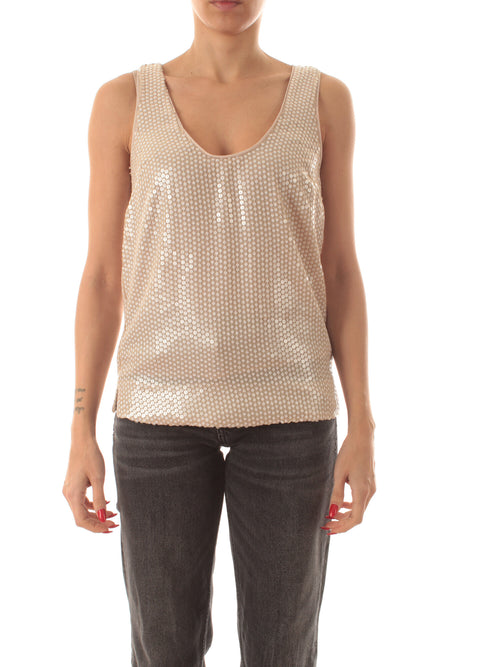 Twinset top con ricamo di paillettes da donna rope