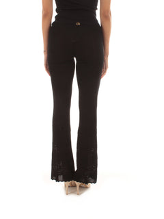 Twinset pantalone in maglia con pizzo da donna