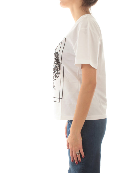 Twinset T-shirt con ricamo di paillettes da donna bianco ottico