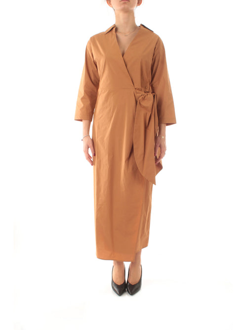 Twinset abito a portafoglio da donna beige scuro