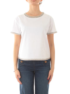 Twinset Actitude T-shirt con ricamo a mano da donna papers