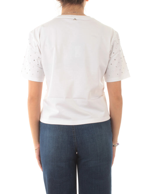 Twinset Actitude T-shirt con strass papers da donna