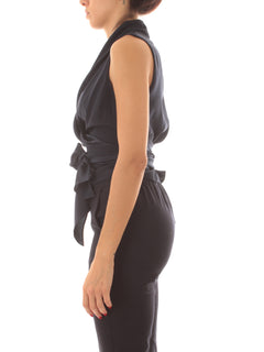 Jucca top in seta da donna abisso