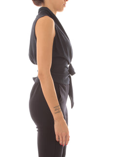 Jucca top in seta da donna abisso
