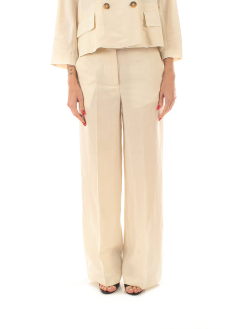 Jucca pantalone in lino da donna panna