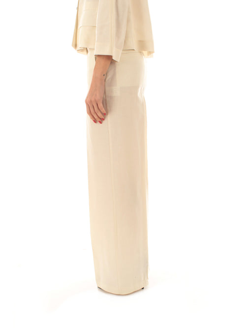 Jucca pantalone in lino da donna panna