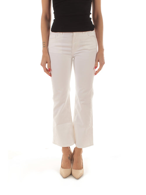 Jucca jeans a zampa da donna bianco